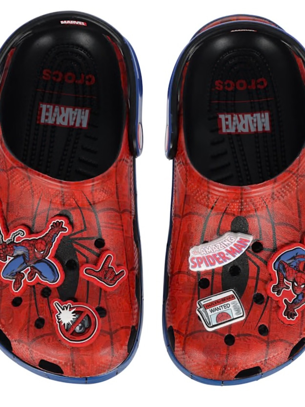 CROCS Kids Spider-Man Red and Blue Clog Slippers